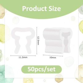 SUPERFINDINGS ClipStrip Plastic Pegboard Stopper in White Inventory Control Clips 12.5 x 11.5 mm Accessories for Retail Shelf Jewellery Display Stand Pack of 50