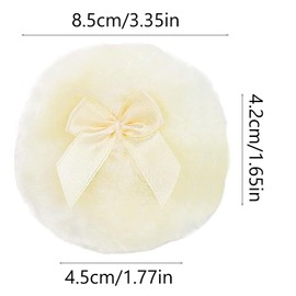 6PCS Large Cream-Coloured Fluffy Body Powder Puff, Powder Puff for Body Powder, Ultra Soft Washable Reusable Velour Face Body Powder Puff Loose Powder Puffs Wet Dry Makeup Tool