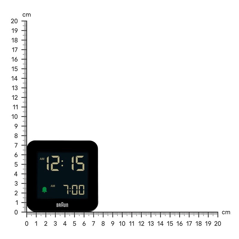 Braun Digital Alarm Clock with Snooze, Negative LCD Display, Quick