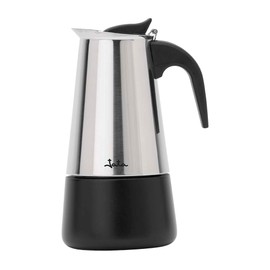 JATA Hogar HCAF2254 - Caffettiera italiana a induzione, 4 tazze, in acciaio inox, per tutte le cucine, fondo Full Induction, manico ergonomico, 200 ml