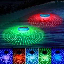 Solar Floating Pool Lights RGB Color Changing Pool Lights That Float Waterproof LED Solar Pool Light for Above Ground Pools Hot Tub Wedding Party Decoration(2 Pack)