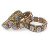 DATOA 4Pcs Wooden Jesus Virgin Mary Bracelet Saints Rosary Stretch