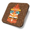 1 x Square Coaster - Hawaiian Tiki Idol Mask Cork