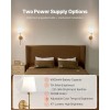 Wall Lamp Bronze Finish White Fabric Drum Shade Remote Control
