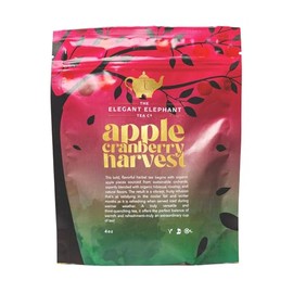 The Elegant Elephant Cranberry Apple Tea – Caffeine Free, Organic Loose Leaf Tea – Perfect Brew for Immune Support, Digestive Health & Overall Wellness – Hot or Iced Drink, Resealable 4oz Pouch