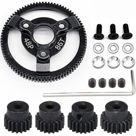 48P 86T Spur Gear Hardened Steel Transmission Gears with 18T 19T 20T 21T Pinions Gear 1/8 inch 3.175mm Hole Upgrade Parts for Traxxas RC 1/10 2WD Slash Stampede Rustler 2WD Bandit VXL XL-5 F-150 SVT