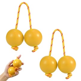 Musiin 2 Pairs Rhythm Maracas, Fingertip Spinning Percussion Instrument, Hand-Struck Percussion Instrument for Wedding, Party, Music Lesson (Yellow)