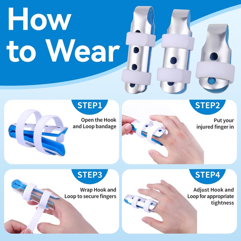 Aluminum Finger Splint, Finger Support Brace Joint Stabilizer for Thumb,