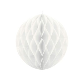 PartyDeco White Tissue Paper Ball Honeycomb Pump Floral Hanging Balls Decoration Paper Lantern Paper Lantern Wedding Decoration Communion Christening Honeymoon Birthday