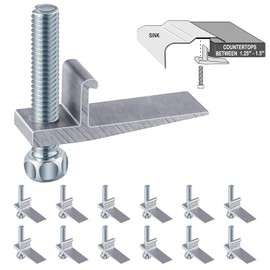 Dreyoo 12 Pack Sink Clips for Countertop Sinks, Heavy Duty J Channel Mounting Clips for Drop In Installation, Adjustable Hardware for Thick Countertops up to 2" (51mm)(Classic Style)