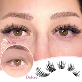 SLSXNL Lash Clusters D Curl Manga Eyelash Extensions Wispy 8-16MM Natural Spiky Eyelash Clusters Thin Band 120pcs,8mm 10mm 12mm 14mm 16mm Mix False Eyelashes