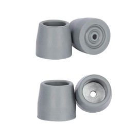 supregear Walker Tips, 4 Pcs Universal Walker Commode Replacement Tips Fit Walkers with 28 mm Shaft Walker Accessory Tool Free, 2-Pair in Grey