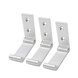 Aluminum Alloy Folding Caot Hook, Round Head Wall Mount Single Hook Home Storage Hooks for Bathroom Kitchen Bedroom, Silver, 3 Pcs