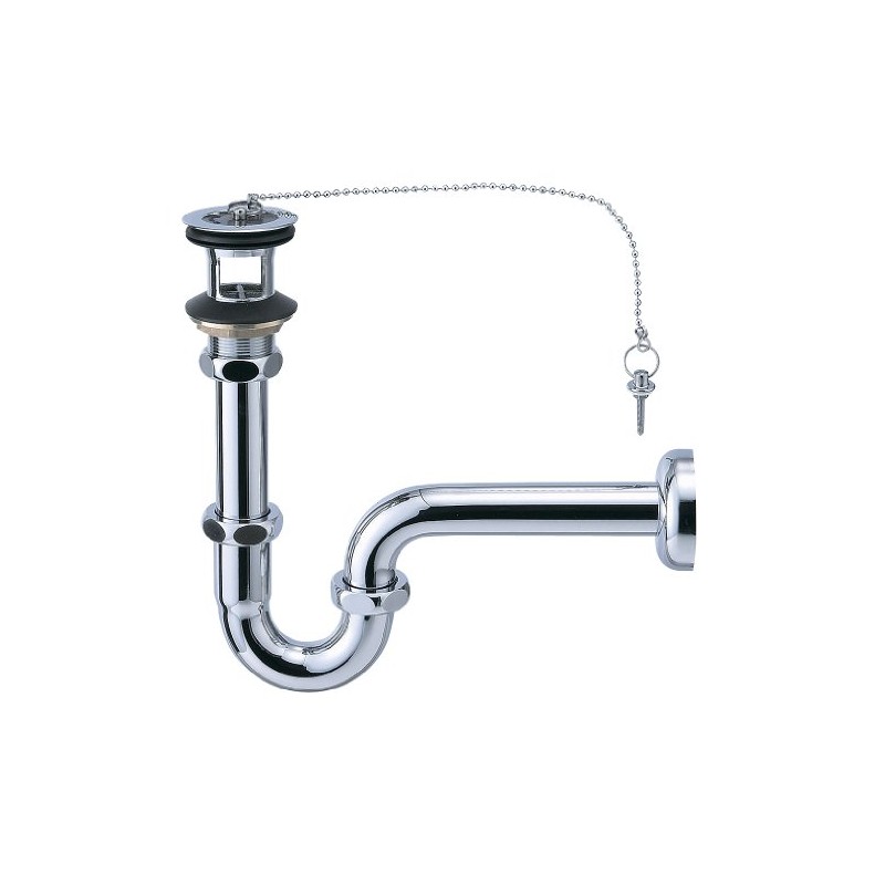 SANEI Drainage Parts, P Trap with Flare, Wall Drainage Type,
