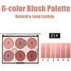 Sechsfarbiges Rouge,Lang anhaltendes Natürliches Sonnenrot, Mattes Perlmuttröschen,Verblendbare Wangenfarbe für Helle