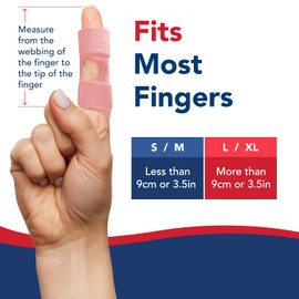 Doctor Developed Finger Splint & Handbook - Trigger Finger, Arthritis, RSI - Fits Ring, Index, Pinky & Middle - 2 sizes (Pink, S/M)