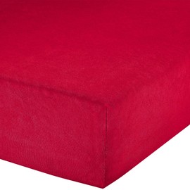 Erwin Müller Fitted Sheet, Erding Terry Stretch Fitted Sheet, Red, Size 90 x 190 - 100 x 200 cm, Skin-friendly, Cuddly, Non-Iron, Elasticated All Around (Other Colours, Sizes)