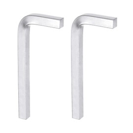 HARFINGTON 2pcs L-Shaped Square Head Wrench 10mm Chrome-Vanadium Steel 4 Points Bolt Wrench for Basic Home Repair DIY Project and General Applications, Silver