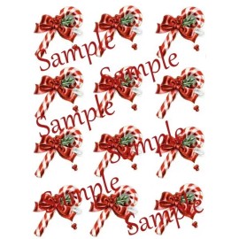 Unbranded Beautiful Vintage Candy Canes Waterslide Decals