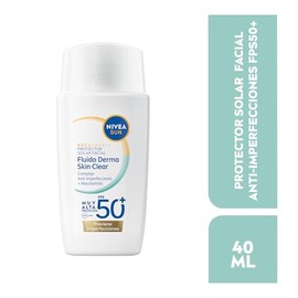 Protector Solar Facial NIVEA SUN Fluido Diario Derma Skin Clear Con Niacinamida Anti-Imperfecciones Fps50+, Acabado Seco 40Ml