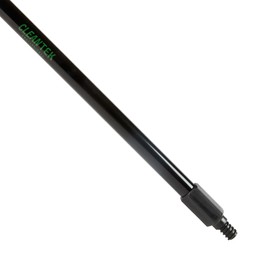 Restaurantware-Broom Handle ONLY: Clean Tek Professional 59 Inch Threaded Broom Handle, 1 Push Broom Handle - Broom Head Sold Separately, Ergonomic, Black Steel Handle for Cleaning Broom, Heavy-Duty
