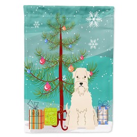 Caroline's Treasures BB4186GF Merry Christmas Tree Soft Coated Wheaten Terrier Flag Garden Size, Small, Multicolor