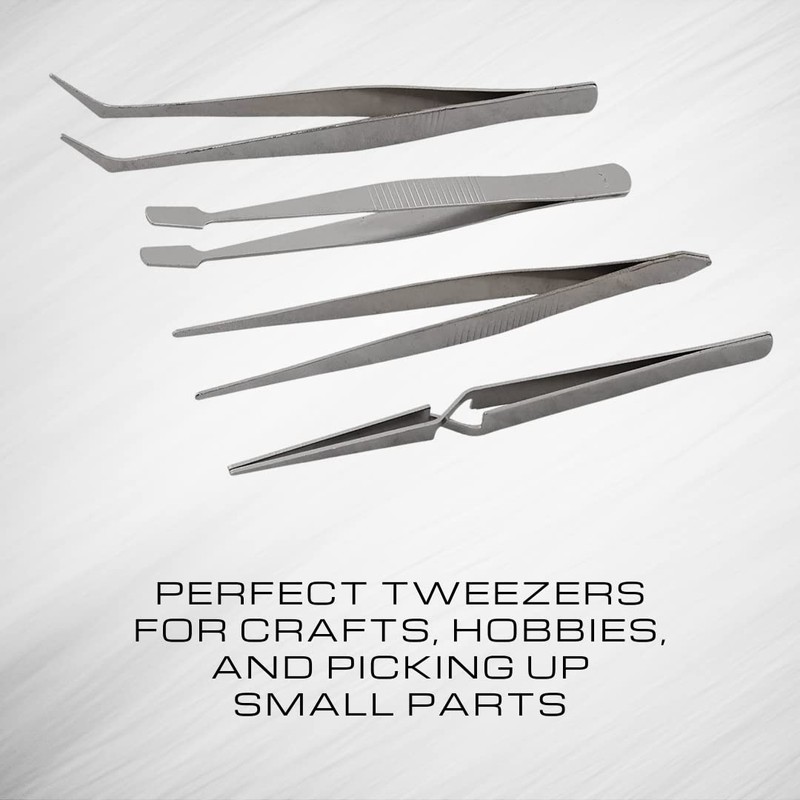 Invero® 4 Piece Stainless Steel Tweezer Set - Includes Needle,