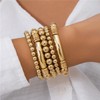 LXSSLY 5Pcs Gold Bangles Bracelets Set for Women,14K Gold Plated