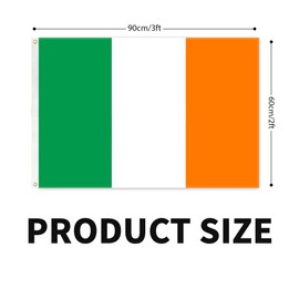 3ply Ireland Flags 2x3 Ft Double Layers Heavy Duty Durable Large Irish Flag Banner Outdoor Indoor Decorations with 2 Brass Grommets