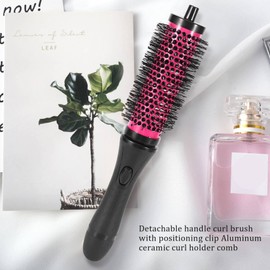 RETTI 6pcs/set 3 Sizes Round Hair Brush Set Detachable Handle Hair Roller Brush with Positioning Clips Aluminum Ceramic Barrel Curler Comb Hairdresser, Small Medium Large
