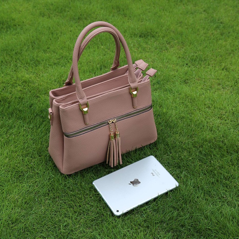 KKXIU Triple Compartment Purses and Handbags for Women Top Handle