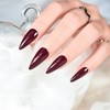 24pcs Dark Burgundy Press On Fake Nails Medium Long Stiletto