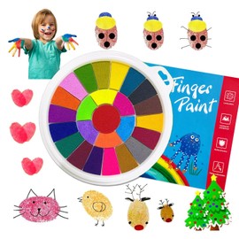 Fottaqqan 25 Color Book Finger Painting Kit Drawing Toys,Album Educational Tool Kit,Washable Children's Supplies for Birthday Kindergarten,Early Learning