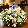 Colorful Crystal Cross Standing Decor
