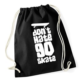 Hippowarehouse Don't hate go skate Drawstring Cotton School Gym Kid Bag Sack 37cm x 46cm, 12 litres