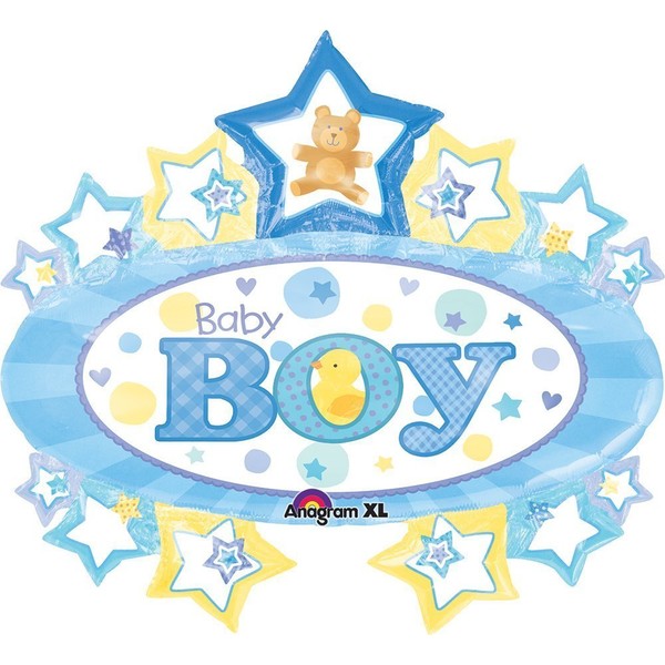 Anagram International Baby Boy Marquee Shape, 31 by 28", Multicolor
