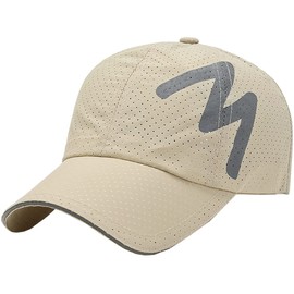 White Fang CA501 Mesh Cap, English Letters, Logo Hat, Brim Line, Running, Lightweight, Quick Drying, Men's, Women's, beige