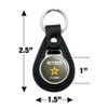 Black Leather U.S. Army Retired Logo Keychain