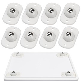 TRVL FIELDER Self Adhesive Caster Wheels, Appliance Rollers for Kitchen Appliances, 360° Swivel Mini Universal Wheel Roller Casters, Sticky Pulley for Trash Can, Appliance Slider (8, White-Swivel)