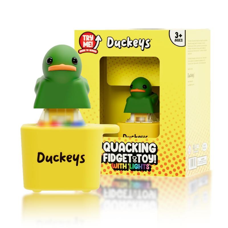 Quackey - Fidget Toy that Quacks! Duck Quacking Keychain, Funny