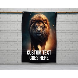 Damdeko;i Custom Lion Flag - Motivational Gym Decor for Home or Dorm