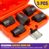 5PCS Bolt Extractor Kit Heavy Duty, 1/2" Drive Impact Lug