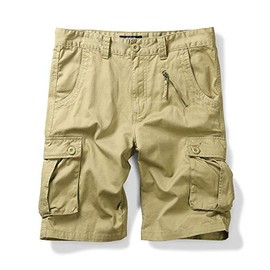 OCHENTA Men's Cotton Cargo Shorts with 6 Pockets Casual Army Military Work Outdoor Wear Khaki 42