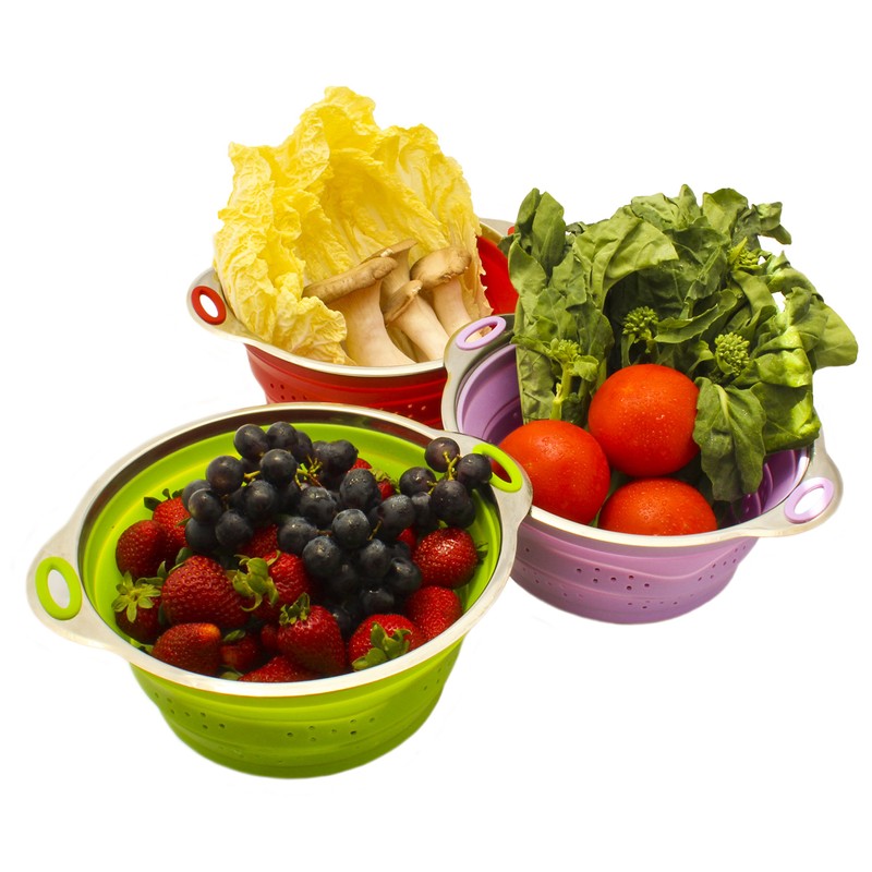 Zoie + Chloe Stainless Steel and Silicone Collapsible Strainer