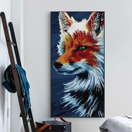 CROSSDECOR Stamped Cross Stitch Kits Full Range of DIY Needlepoint for Adult Beginners Wolf Pattern, for Gift and Home Decor 14CT 2 Strands 10.6×18.5 inch