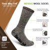 Time May Tell Mens Merino Wool Hiking Cushion Socks Thermal