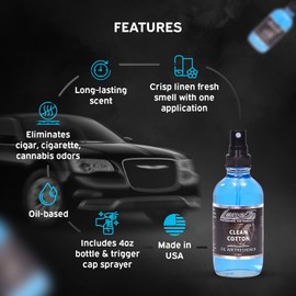 Lane's Car Products Clean Cotton Car Smell Air Freshener, Fresh Scents, Easy Use Car Air Freshener Spray, Oil-Based Fresheners, Long-Lasting Automotive Fresheners