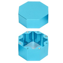 Naroote Pool Chalk Holder, Chalk Holder Billiard Aluminium Alloy Octagonal Universal Billiard Box/Cover with Iron Sheet for Accessory (Blue)