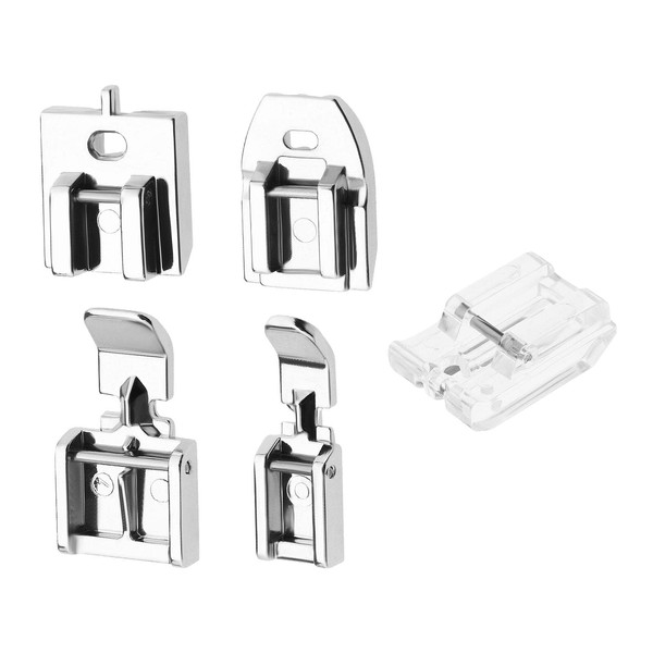 Pack of 5 Zip Foot Invisible/Concealed/Wide/Narrow/Transparent, Invisible Presser Foot for Household Sewing Machines, Compatible with Brother, Compatible with Singer