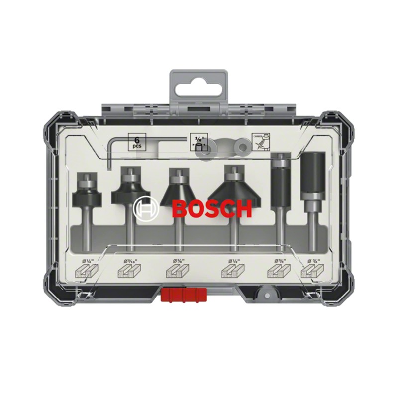 Bosch Professional 6 pcs. Trim & Edging Router Bit Set